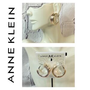 🐘🐘💓 Anne Klein Triple tone Hoop Earrings